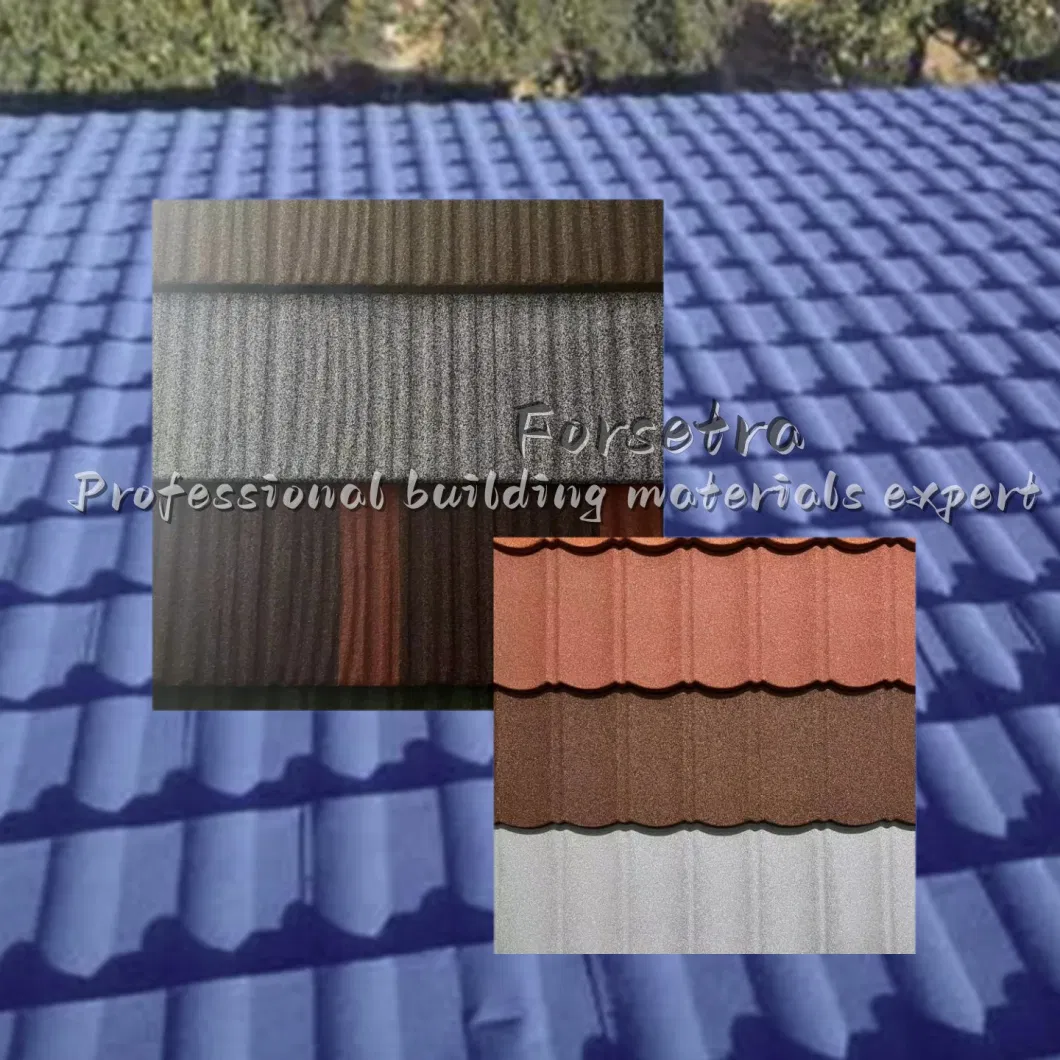 Roofing Construction Sheet Building Materials Al-Zinc Stone Coating Metal Roof Tile