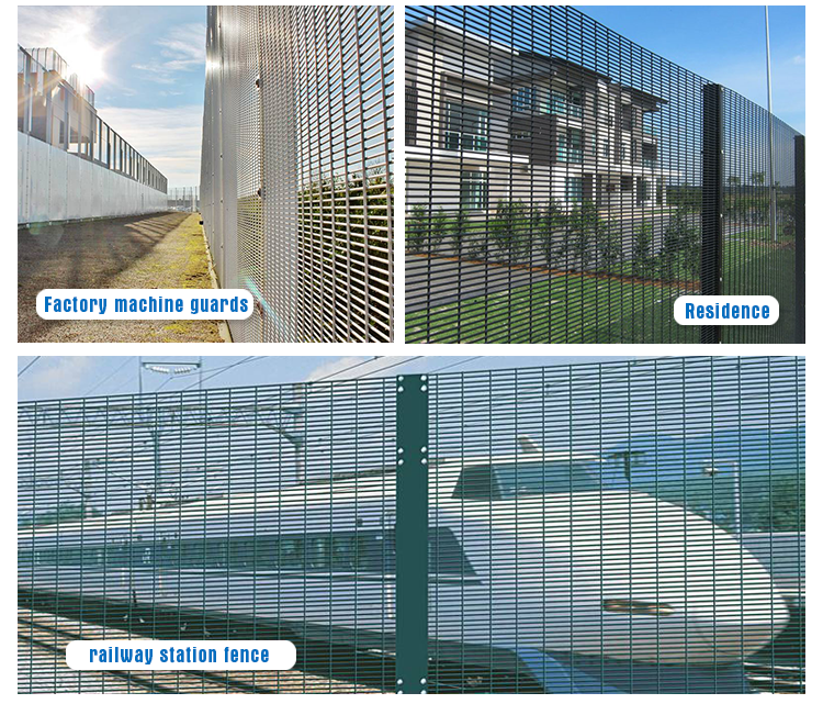 Prison PVC Coated Clear View High Security Fence 358 Wire Mesh Safety Metal Anti Climb Fence