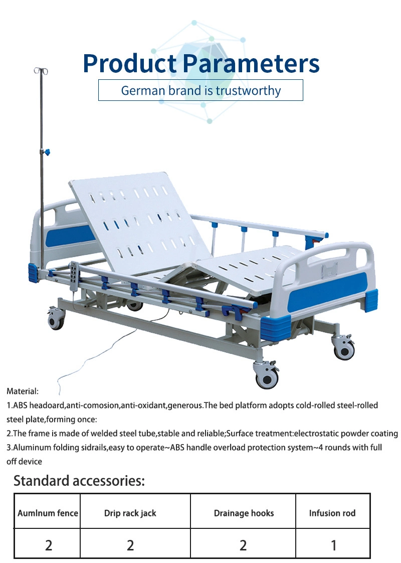 Hospital Product 5 Inch Luxury Covered Caster Hospital Bed (TN-858)