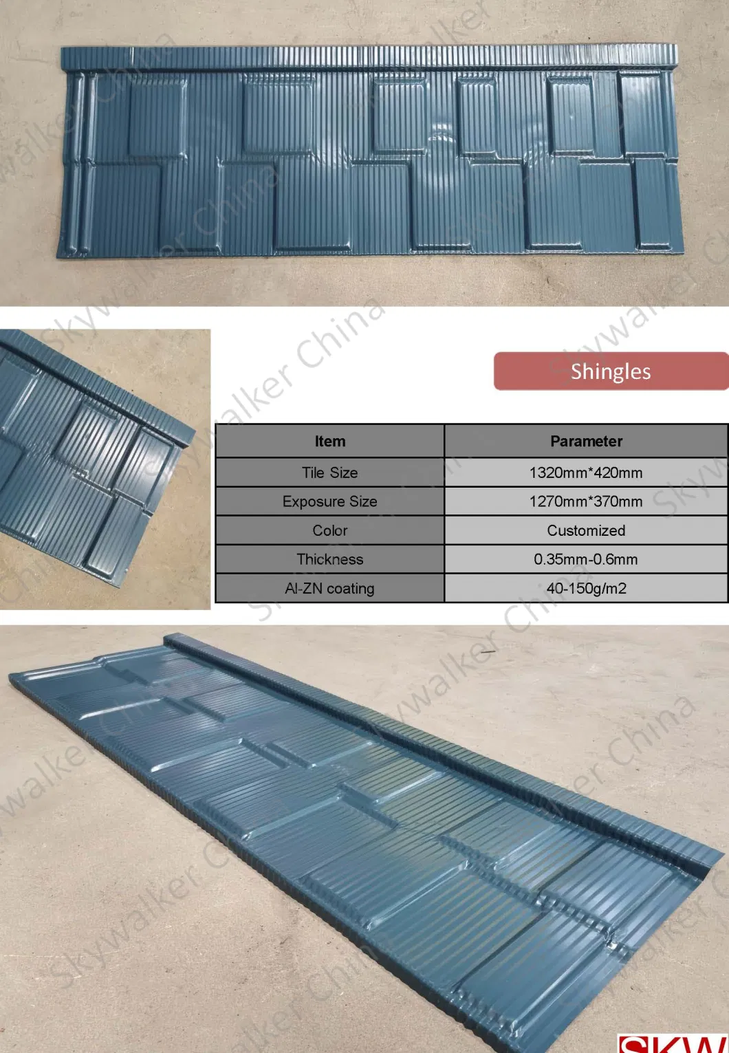 High Grade Colored Prepainted Trapezoidal Zinc Coated Steel Sheet Roofing Tile