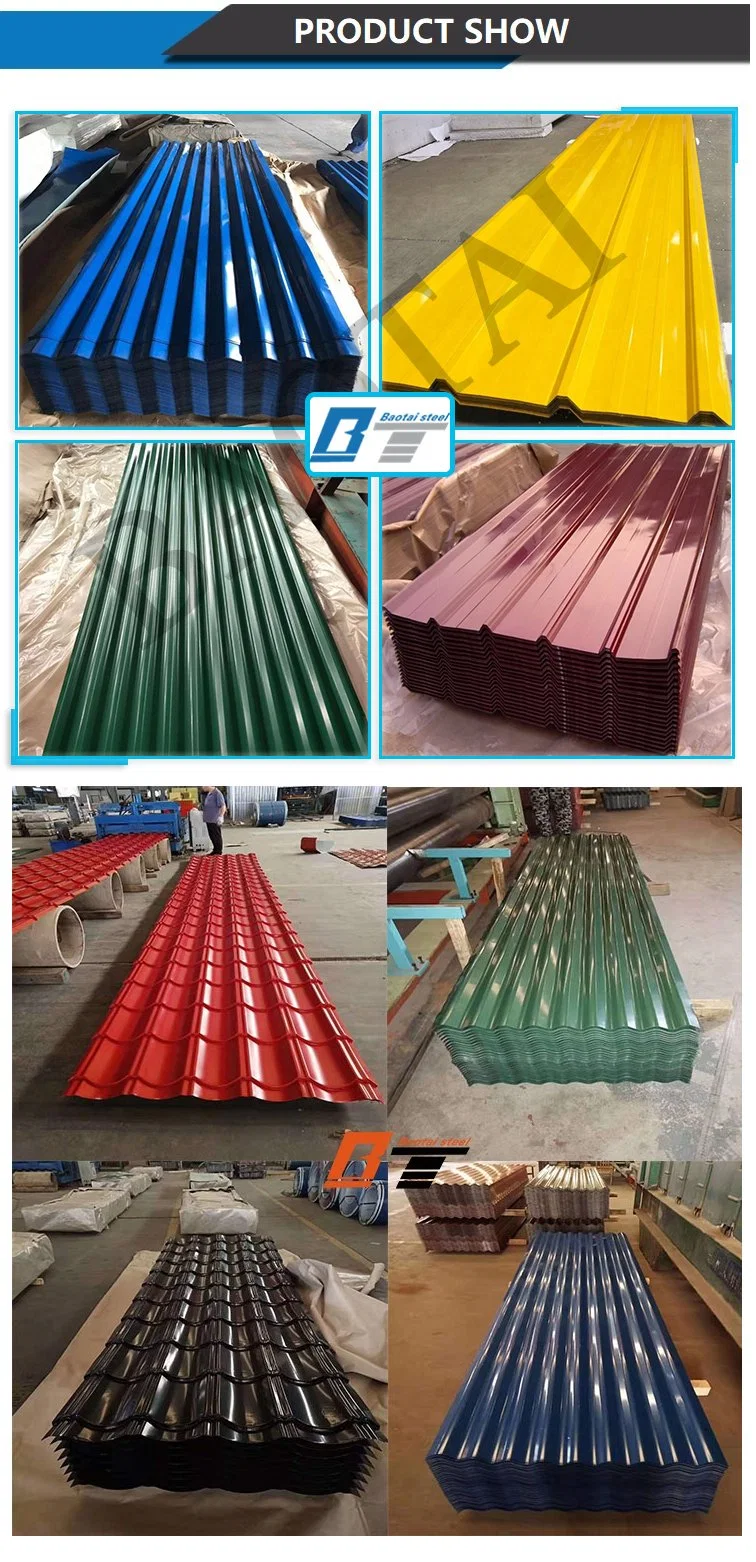 ASTM A653 Top Coating 20mic Z60 PPGI Roofing Prepainted Corrugated Sheet