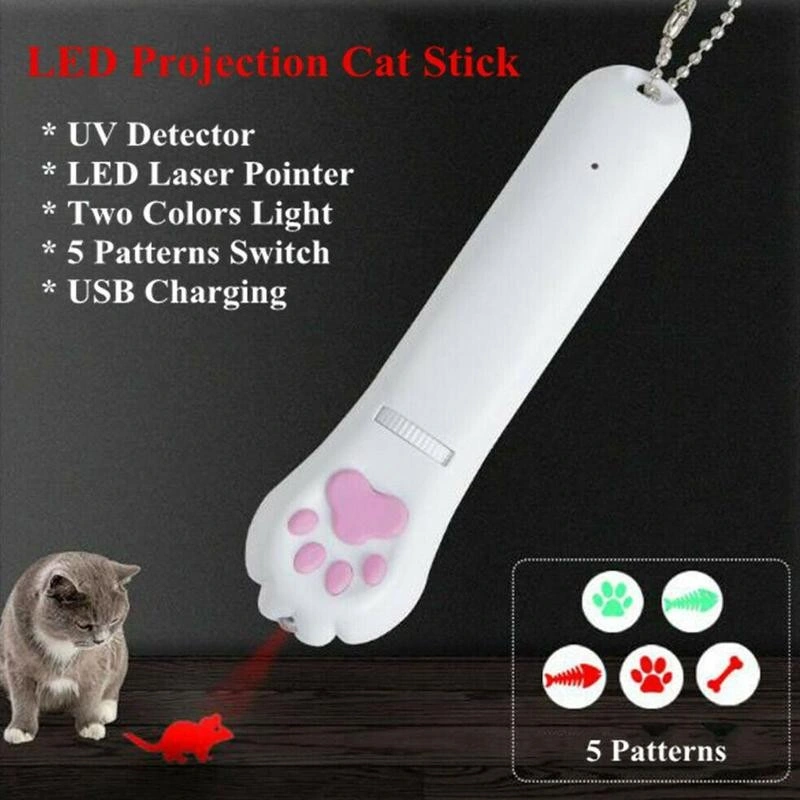 4 Types USB Pet LED Laser Cat Laser Toy Interactive Toy Bright Animation Mouse Shadow Cat Pointer Light Pen Rechargeable Toys