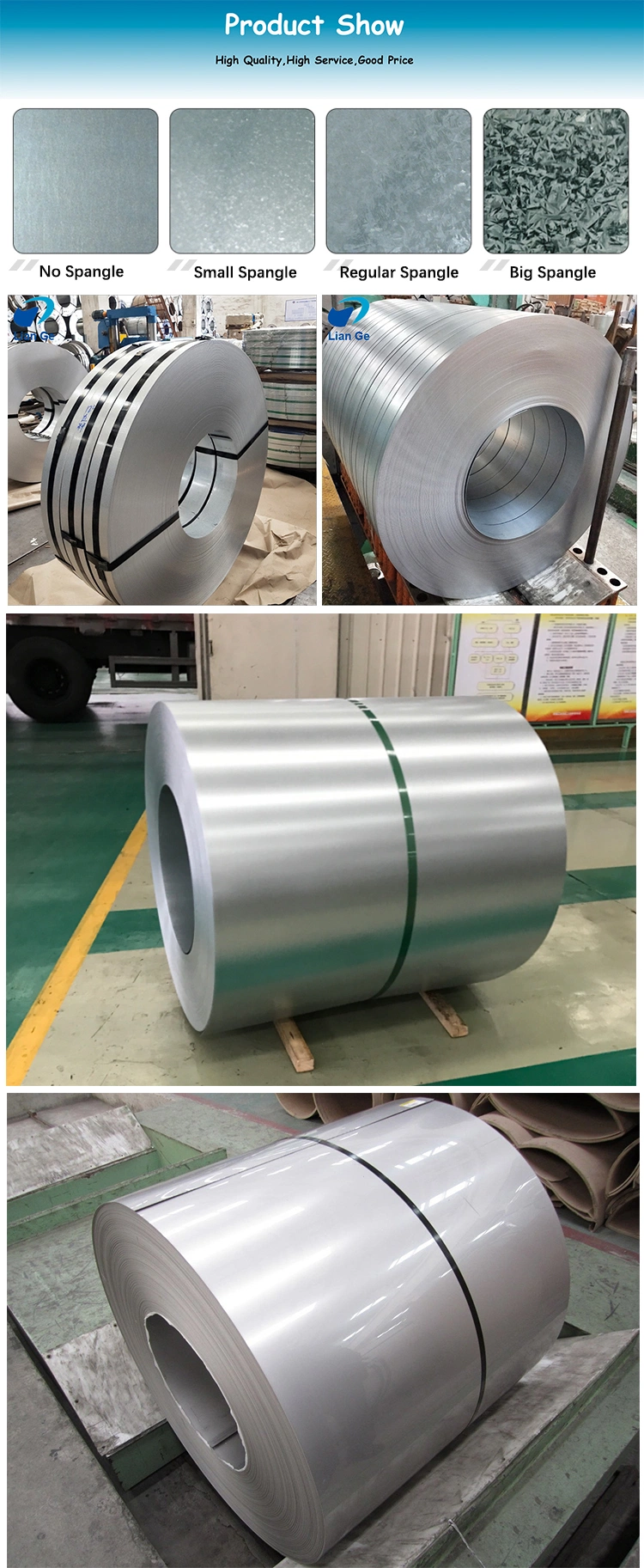 Liange Factory Gi Gl SGCC Secc Sghc DC01 DC02 DC03 SPCC Cold Rolled Cr Galvalume Galvanized Steel Coil Price Steel in Stock