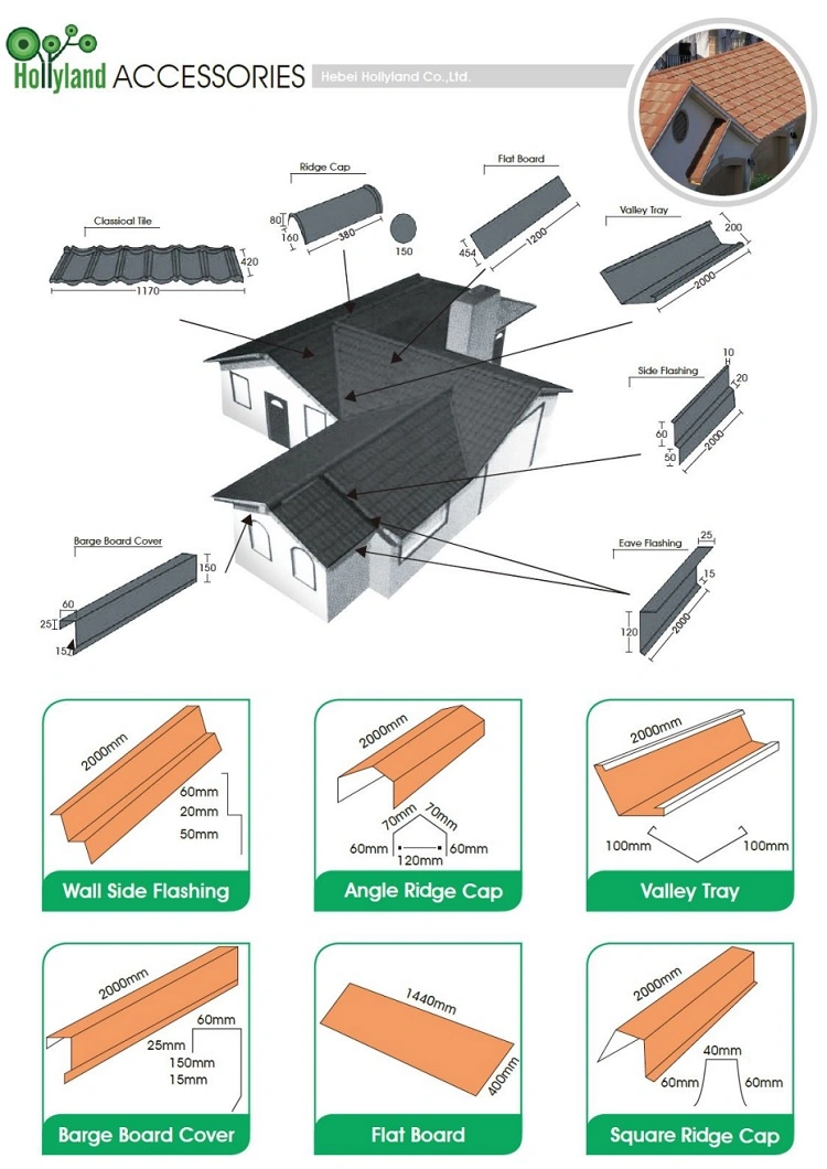 Stone Coated Metal Roofing Tile Classical Bond Tiles