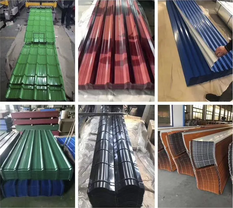 Dx51d Construction Tile Color Coated Metal Steel Plate Corrugated Prepainted Galvanized Iron Roofing Sheet