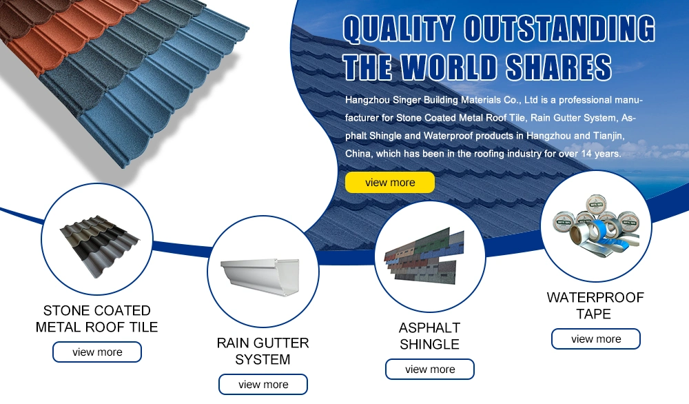 Galvanzied Corrugated Steel Roof Sheet Stone Coated Roofing Materials of Metal (Bond tile)