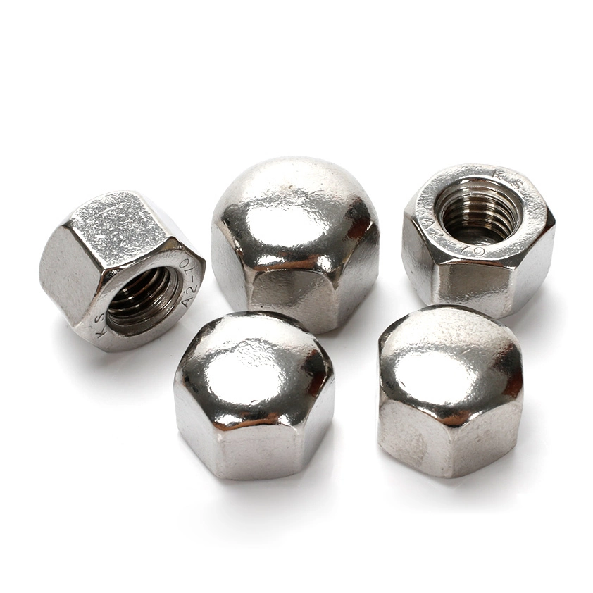 High Strength Fasteners Hexagon Dome Nuts Hexagon Acorn Nuts DIN917 Finish Zp Galvanized Color M16 M24