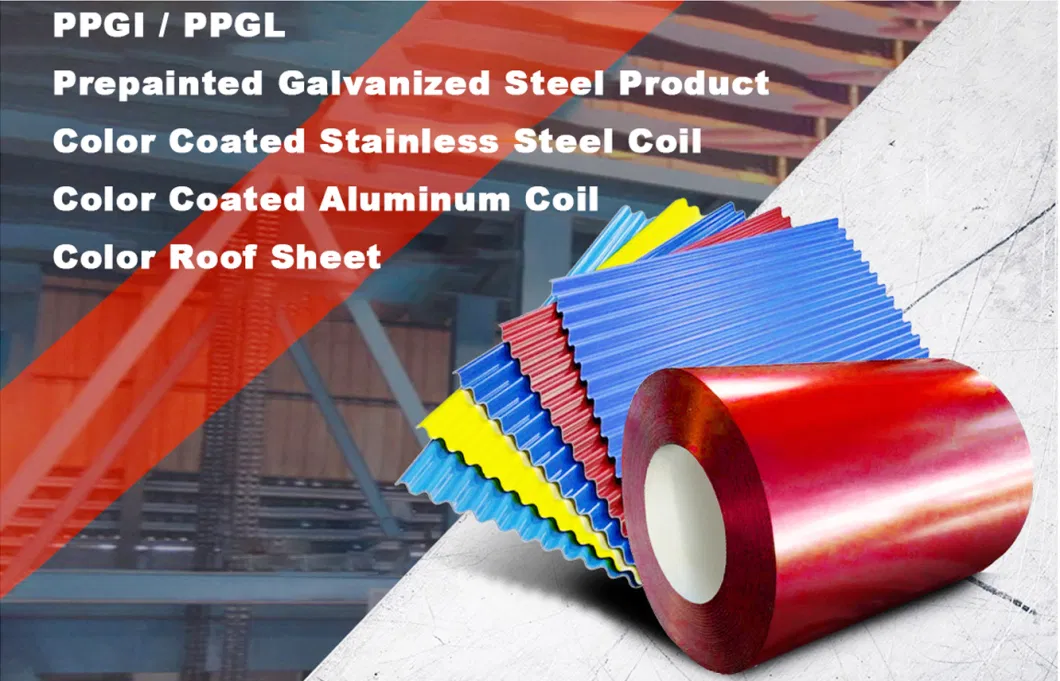 PPGI Galvanized Steel Coil PPGL Colour Coated Coils Prepainted Galvalume PPGI Roofing Steel Coils for Chest Freezer Hot-DIP Zinc