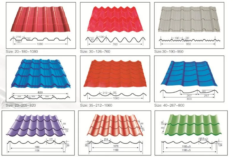 ASTM JIS Colour Coated Roofing Sheet Corrugated Galvanized Steel Color