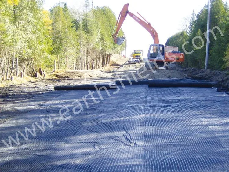 High Tensile Strength Biaxial Polyester Geogrid Soil Reinforcement