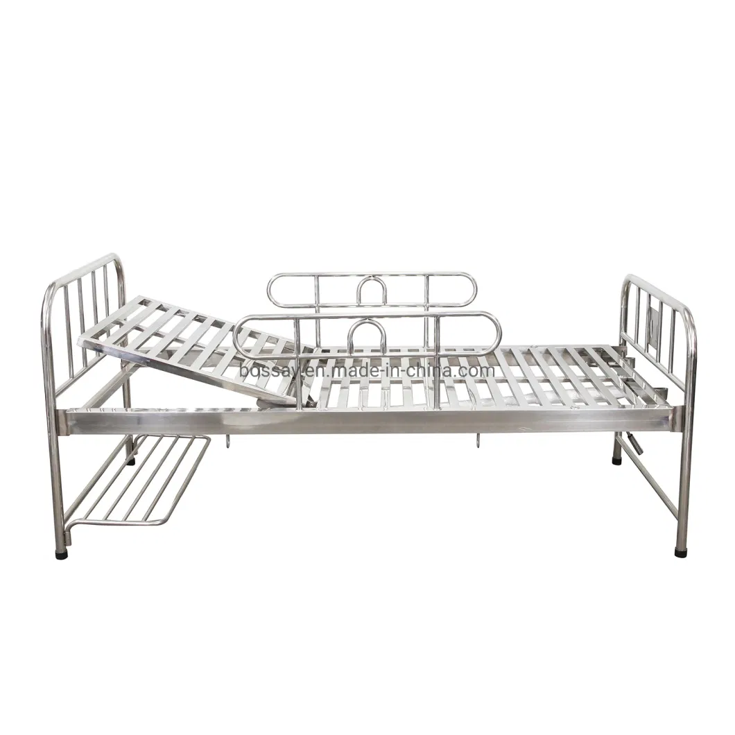 Factory Stainless Steel Medical Equipment Electric 1 Function One Position Foldable ICU Hospital Bed with Casters Manufacturers