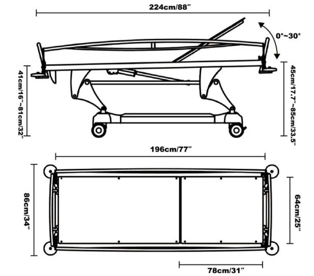 ICEN Adjustable Hospital Patient Electric Shower Bath Trolley Bed For Adults