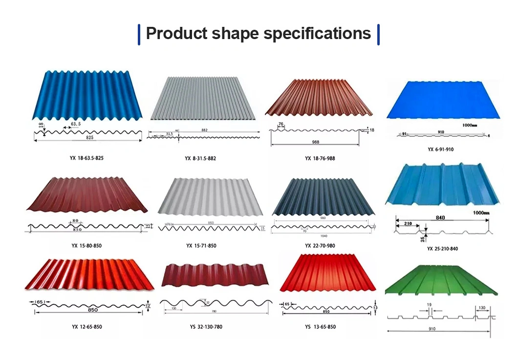 China Factory Sales 0.5mm 0.6mm Thickness Roof Roofing Zinc Prepainted Color Coated Galvalume Galvanized Corrugated Steel Sheet