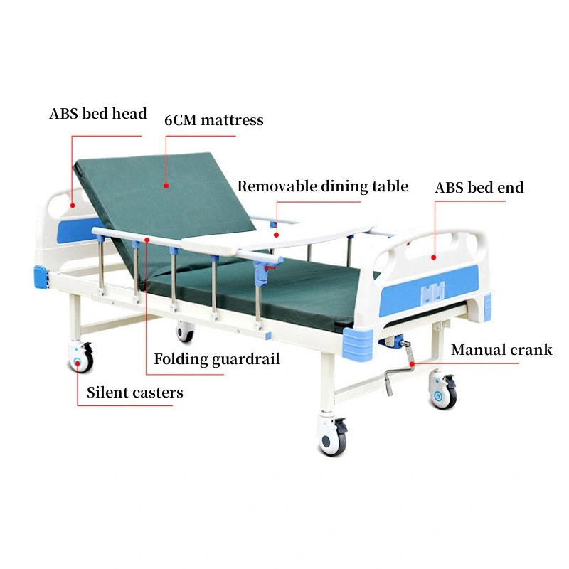 One Function Manual Patient Care Medical Hospital Bed for Clinic and Hospital