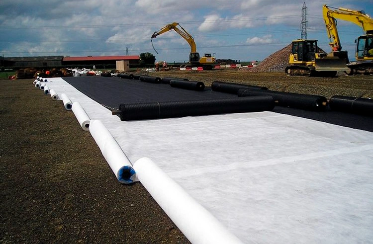 100% Polyester Woven Fabric PP Slit Film Geotextile Membrane Road Stabilization Fabric 8 Oz 10 Oz Non Woven Geotextile Woven Geotextile Fabric Price