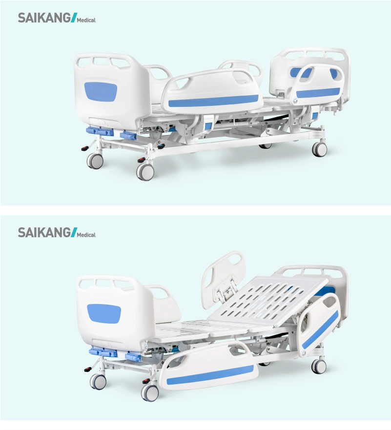 D3d Portable Casters 3 Function Adjustable Folding Medical Furniture Metal Clinic Patient Nursing Manual Hospital Bed