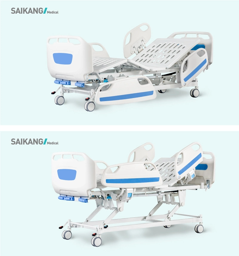 D3d Portable Casters 3 Function Adjustable Folding Medical Furniture Metal Clinic Patient Nursing Manual Hospital Bed