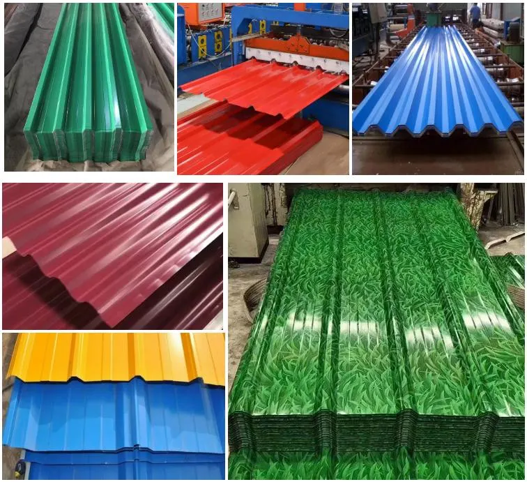 China Factory Gi PPGI Hot Dipped Prepainted Color Coated Corrugated Galvanized Zinc Coated Roofing Steel Sheet for Building Material