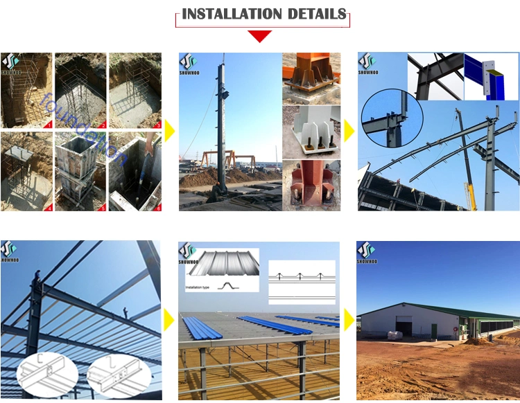 Low Cost Closed Steel Structure Poultry Shed Farm Plant