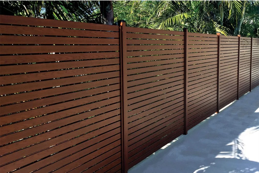 New Design Power Coated Black/White Metal Slat Fence Panel Security Privacy Screens Aluminum Alloy Louver Decorative Tube Slat Fence for Garden/Pool/Villa