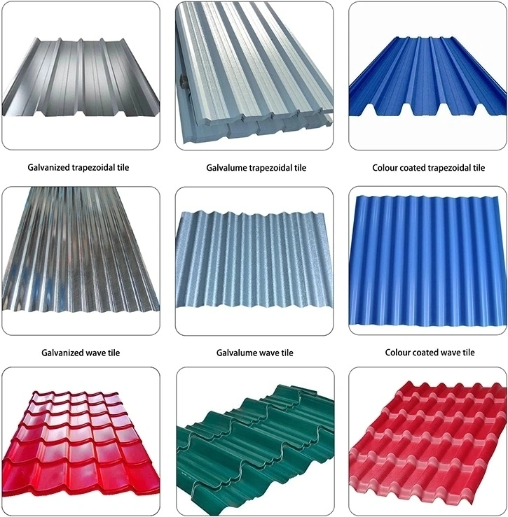 0.12-0.85mm Corrugated Sheet 30-150g Hot-DIP Galvanized Corrugated Sheet Roof Panel