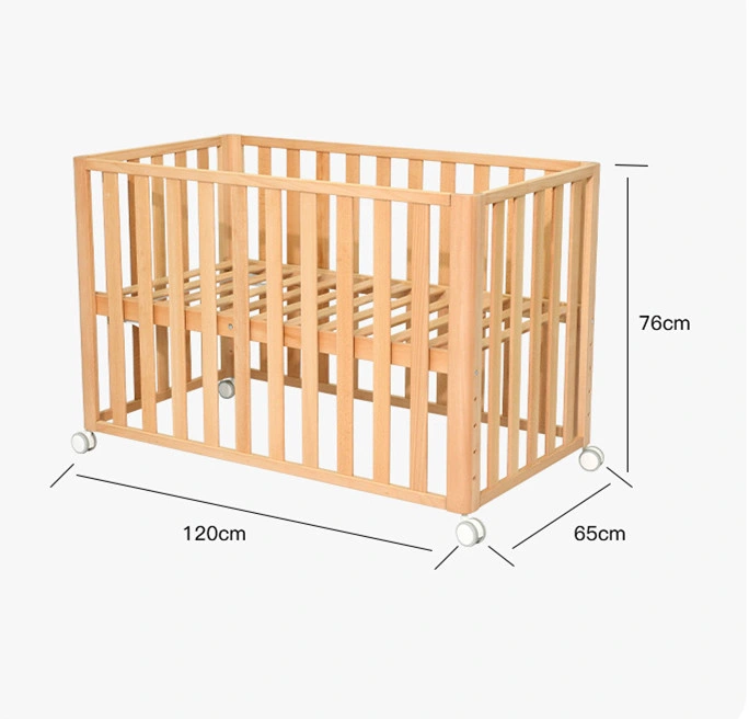 Beech Crib Solid Wood Splicing Bed