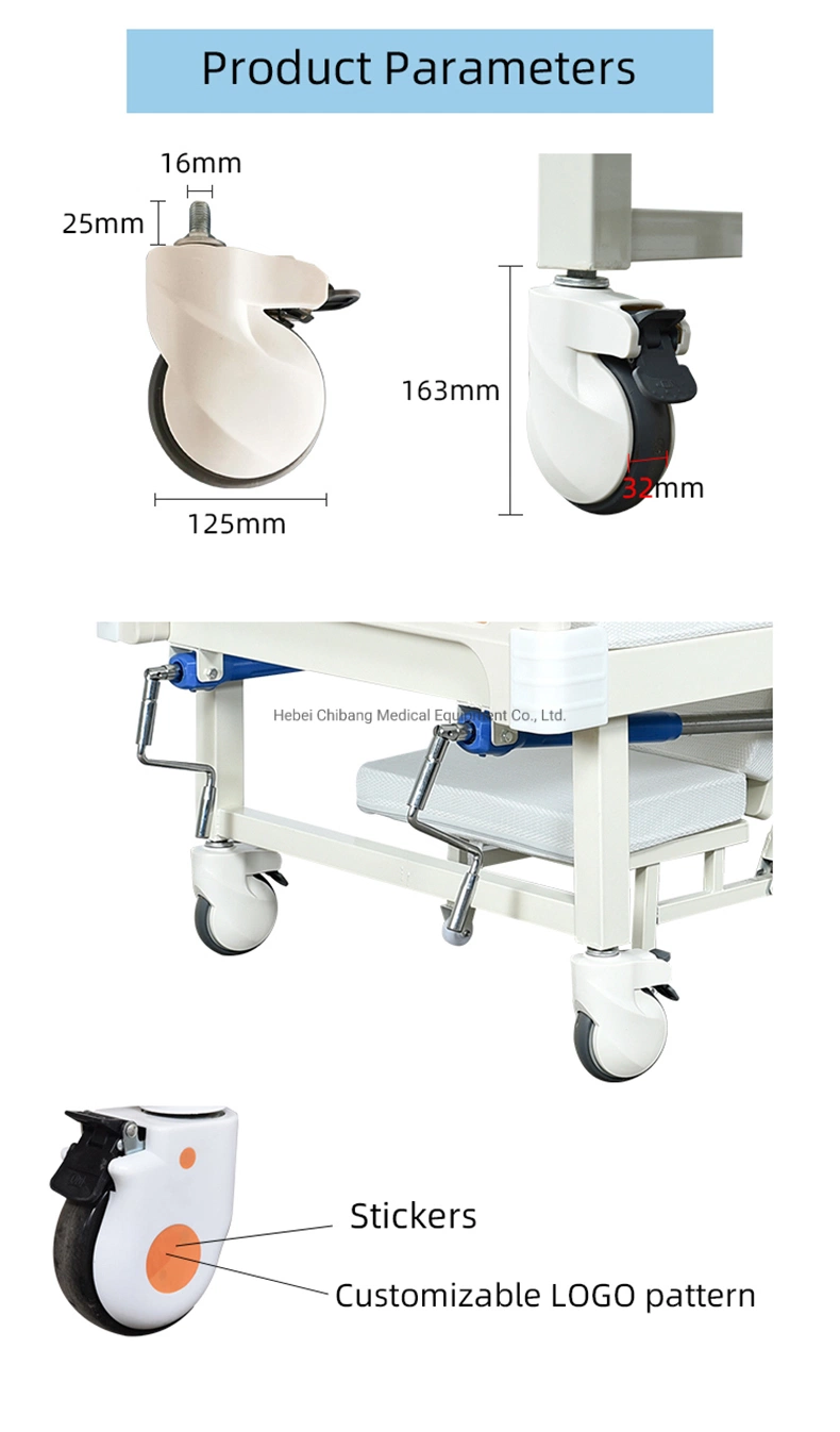 Large Load Capacity Hot Selling Model ABS Casters for Manual Hospital Bed