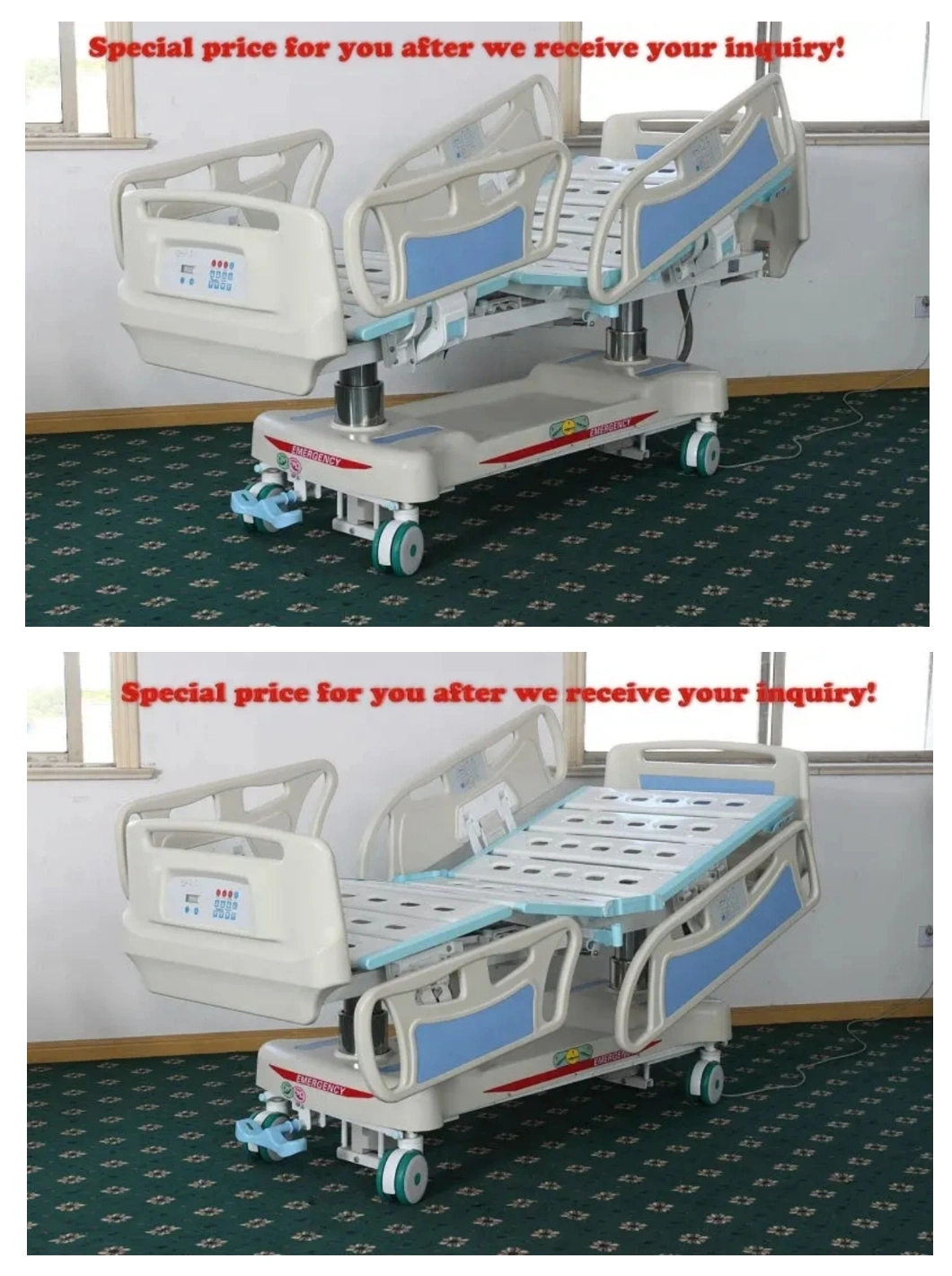 Manufacturers Medical 5 Functions Electric Hospital ICU Bed with Weight Readings