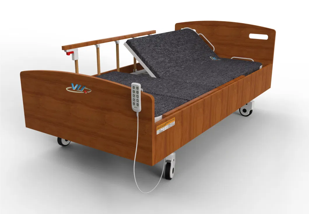 Electric Multi-Functional Homecare Nursing Bed with 4 Wheels for Bedridden Patient and The Elderly Home or hospital Use