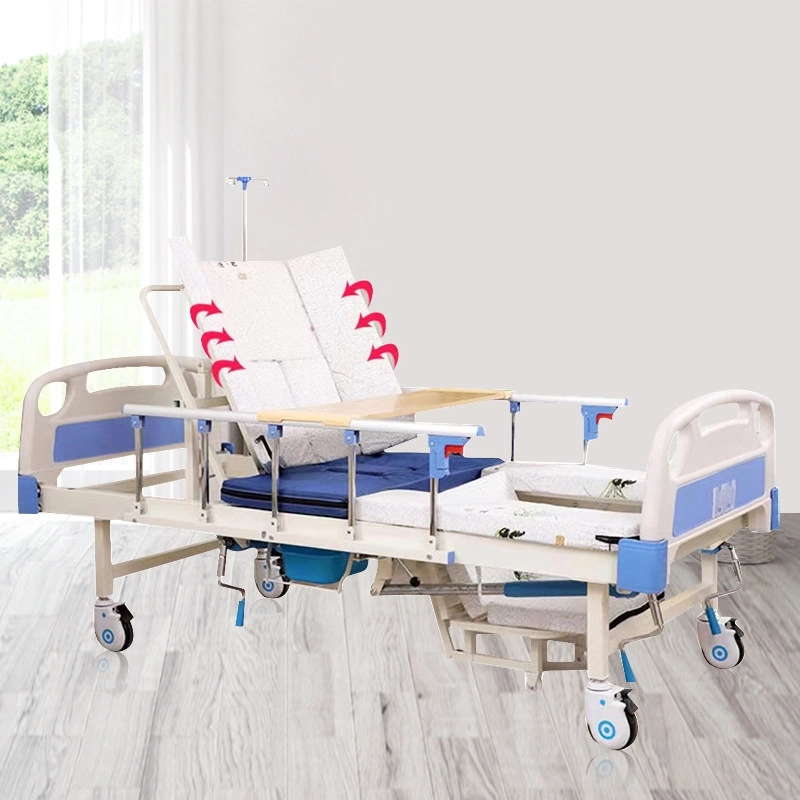 Manufacturer Directly Supply 3 Cranks Manual Patient Medical Bed for Hospital