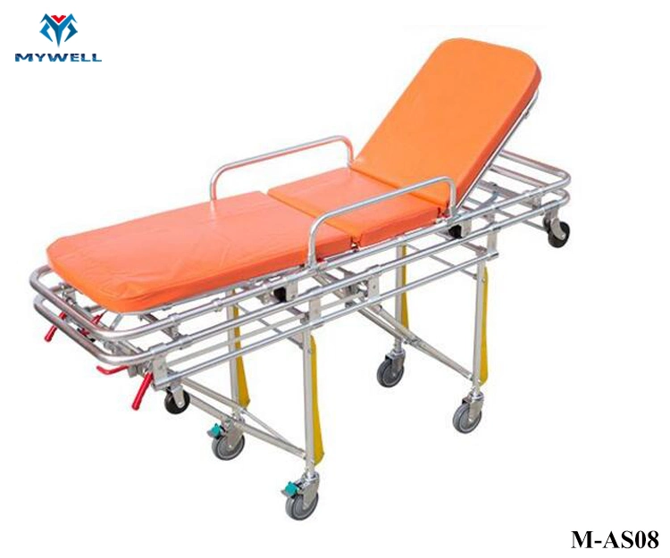 M-As08 Hot Sale Adjustable Aluminium Ambulance Bed for Sale