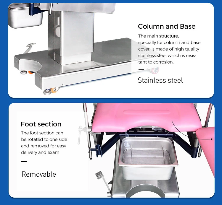 Mc-D05 Hospital Mobile Electric Gynecological Operating Table Delivery Table