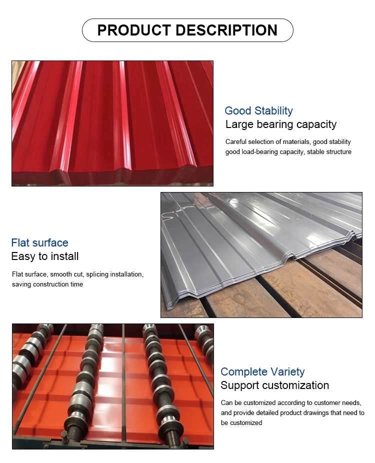 China Factory Supply Roofing Materials 0.12mm 0.13mm 0.14mm Pre-Painted Steel Roof Sheet Wave Type PPGI Sheets Color Coated Corrugated Metal Steel Sheet
