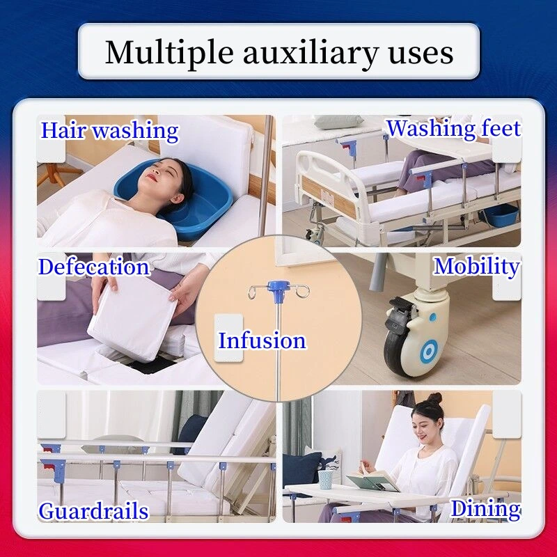 Manufacturer Directly Supply 3 Cranks Manual Patient Medical Bed for Hospital