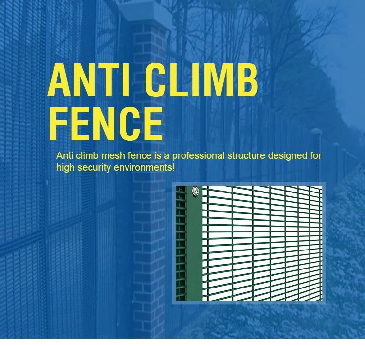 SGS Verified China Factory High Quality Durable 358 Security Fence Powder Coated Clear View 358 Anti-Climb Fence High Security Fencing