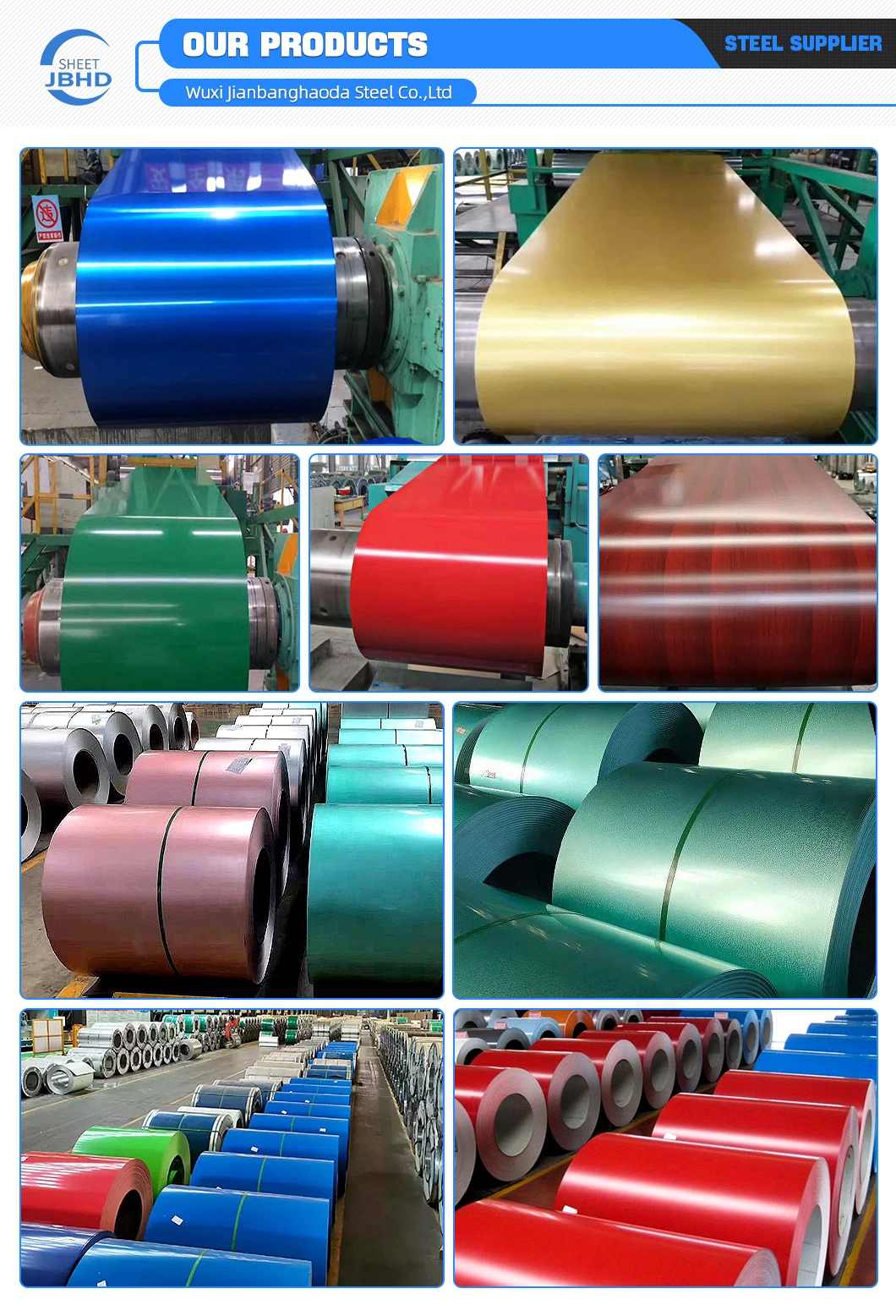 Chinese Factory Roofing Material PPGI Color Coated Prepainted Gi Steel Coil