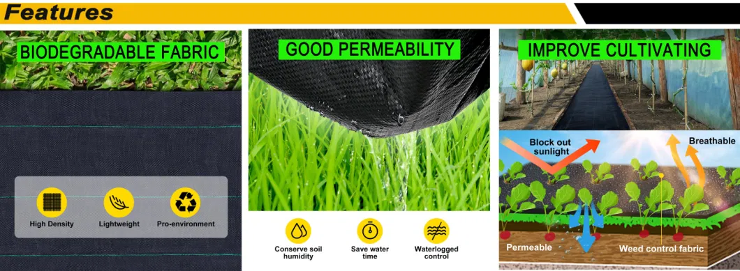 100% New PP Woven Geotextile Landscape Weed Control Mulch Film for Agriculture Uses
