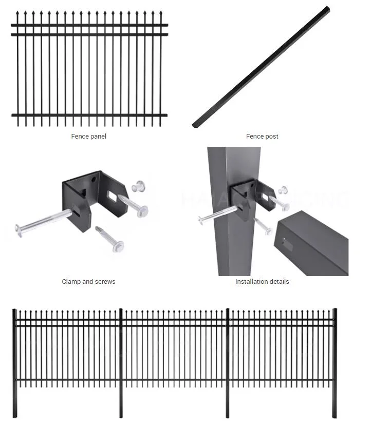 Affordable Durable Ornamental Fencing Steel Rackable Fence Panel Versai Residential/Commercial/Industrial Grade Security Fence with 10years Warranty