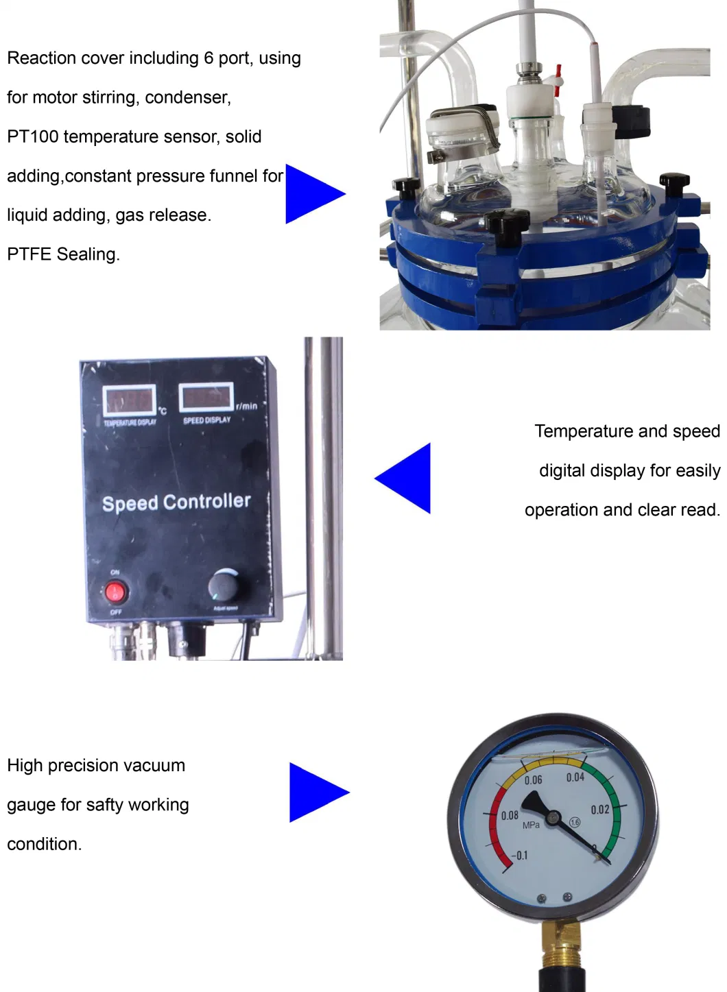 10/20/30/50 L Jacketed Glass Reactor Chemical Lab Equipment Glass Reactor