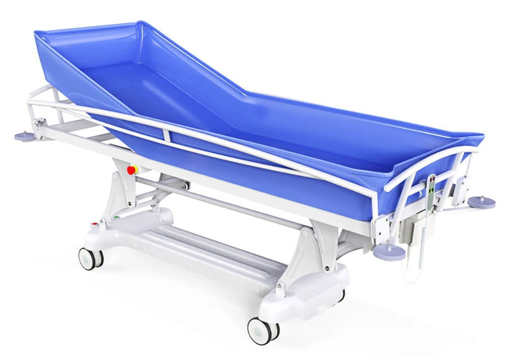 Icen Adjustable Hospital Patient Electric Shower Bath Trolley Bed for Adults