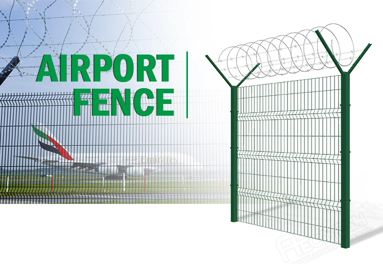 3D Curved PVC Coated Hot-Dipped Galvanized Welded Wire Mesh Fence for Security Gardening Airport Construction