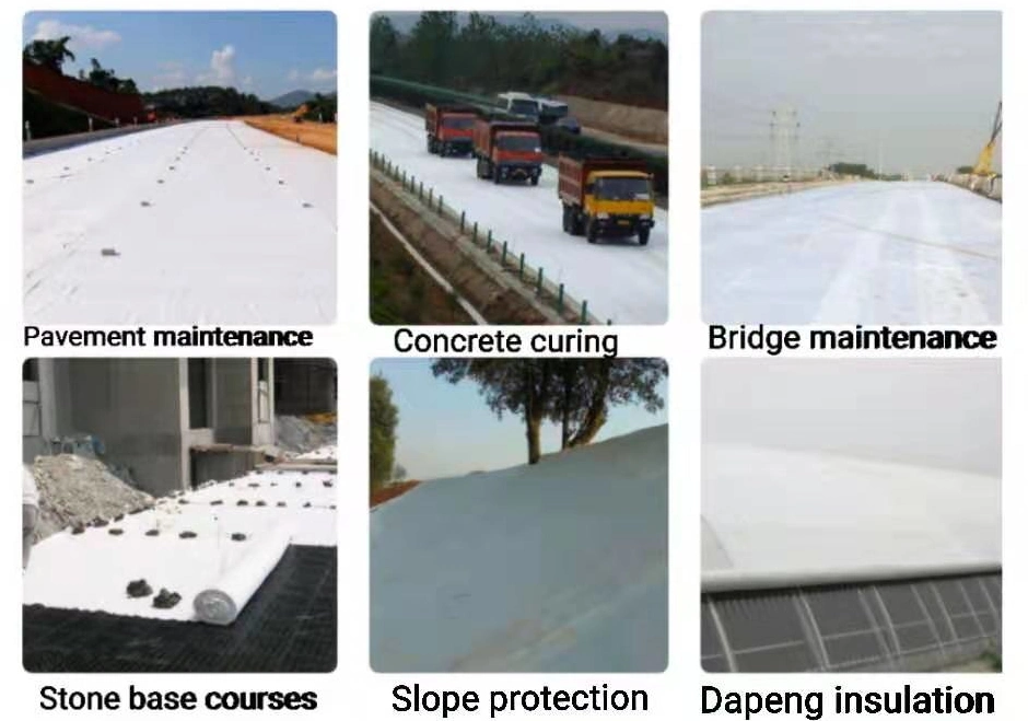 High Strength White Custom Size Polyester Non Woven Geotextile Needle Punched for Road Construction