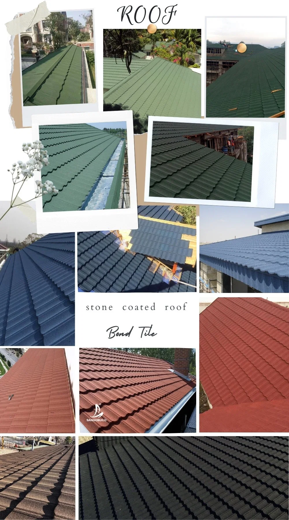 German Modern Durable Light Resistant Cold/ Hot Corrugated Sheet Classical Stone Coated Metal Roof Tile