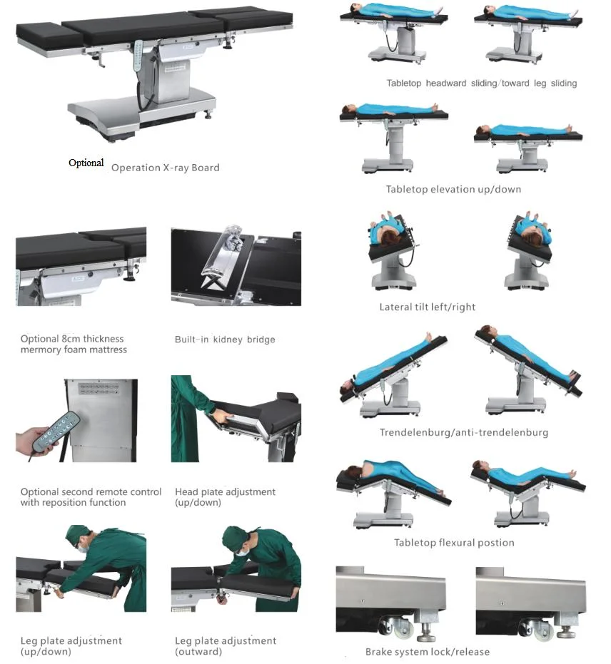 High Quality Hospital Medical Electric Hydraulic Surgical Operating Table Operation Factory