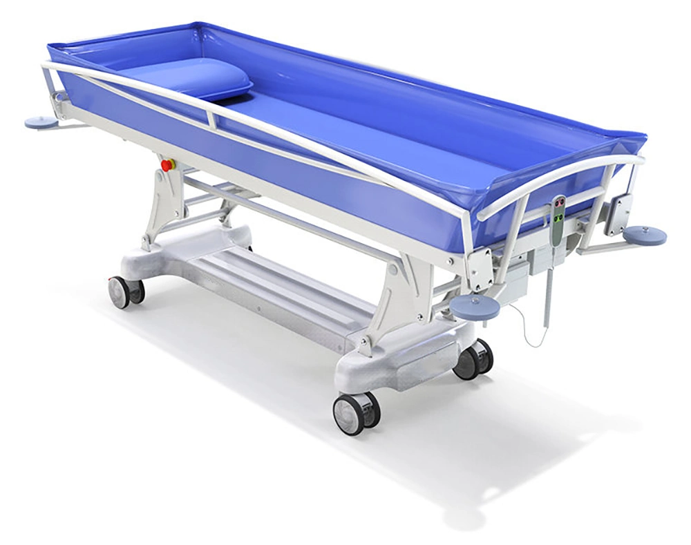 Icen Adjustable Hospital Patient Electric Shower Bath Trolley Bed for Adults