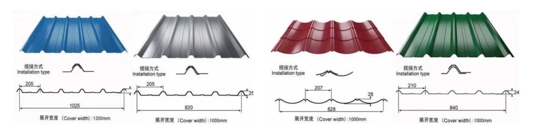 ASTM JIS Colour Coated Roofing Sheet Corrugated Galvanized Steel Color