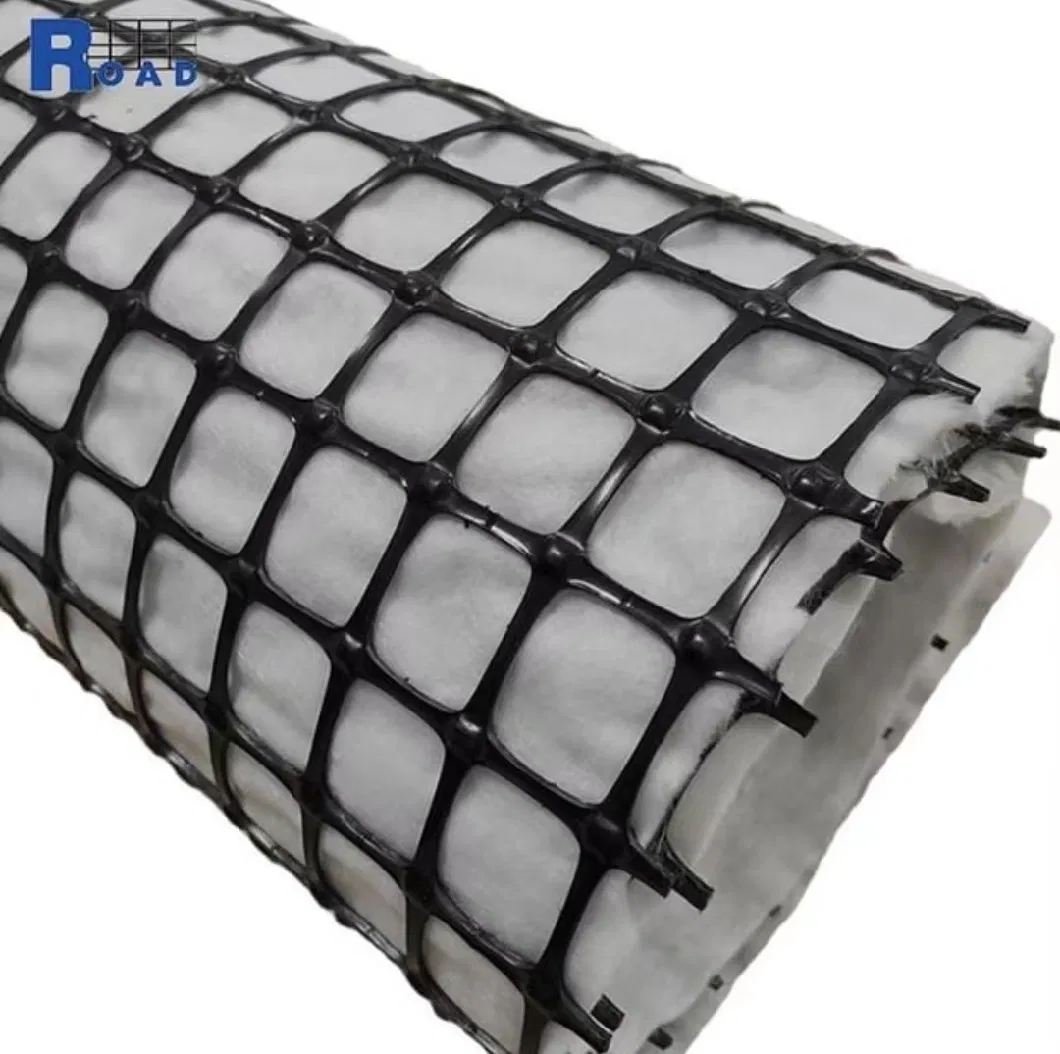 High Strength PVC Coated Polyester Geogrid Composite with PP Pet Nonwoven Geotextile Geocomposite