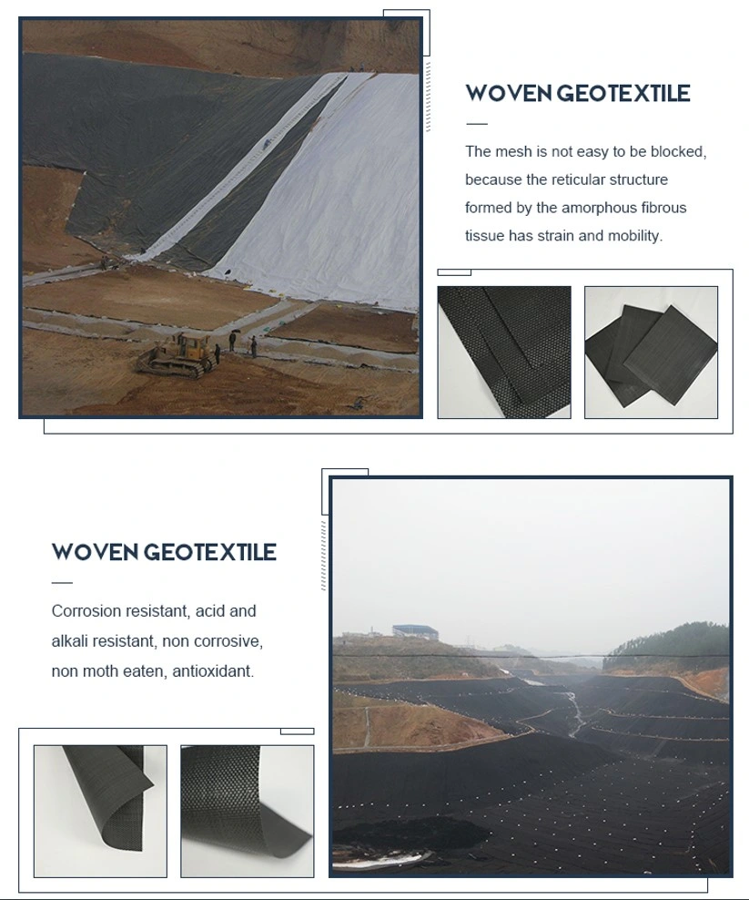 ISO Certified Woven Fabric Stabilization PP Woven Geotextile for Soil Reinforcement