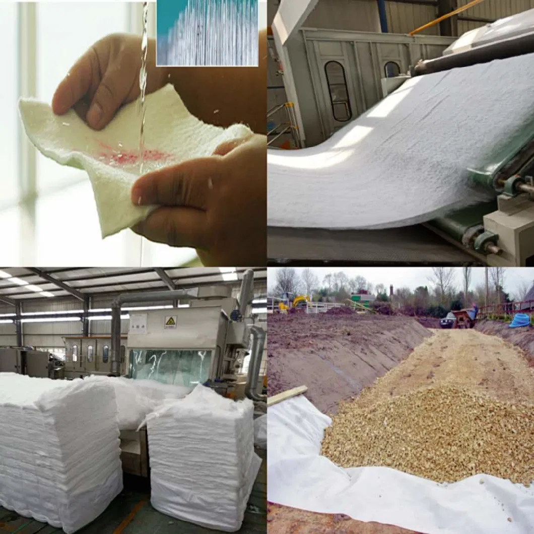High Strength White Custom Size Polyester Non Woven Geotextile Needle Punched for Road Construction