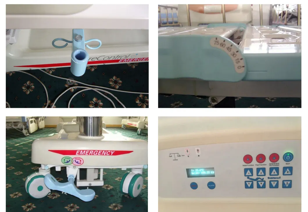 Manufacturers Medical 5 Functions Electric Hospital ICU Bed with Weight Readings